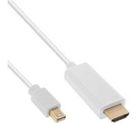 InLine 17176i Câble Adaptateur Mini DisplayPort vers HDMI avec Audio, 1,5 m Blanc
