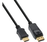 InLine 17183 câble vidéo et adaptateur 3 m DisplayPort HDMI Type A (Standard) Noir