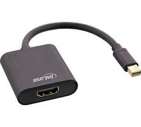 InLine® 17193S Câble adaptateur Mini DisplayPort HDMI aluminium avec audio, 4K/60Hz, noir, 0,15m