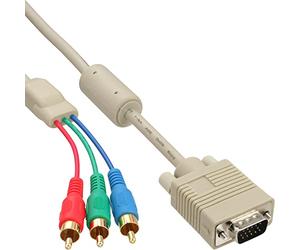 InLine 17202 Câble Moniteur 15pin HD mâle à 3x RCA mâle 2 m Rouge/Vert/Bleu