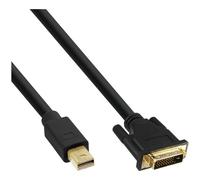 InLine 17224 câble vidéo et adaptateur 1,5 m Mini DisplayPort DVI-D Noir