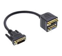 InLine 17301 changeur de genre de câble DVI-I DVI-I + VGA (D-Sub) Noir