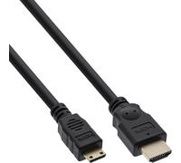 InLine® 17453P Mini câble HDMI, High Speed HDMI® Cable, prise A sur C, contacts dorés, noir, 3m