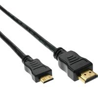 Mini câble HDMI InLine, câble HDMI haute vitesse, prise A à C, noir, 2m