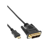 InLine 17476p Mini HDMI mâle vers DVI 18 + 1 Câble (Contacts plaqué Or 1,5 m Noir