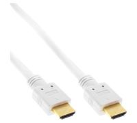 InLine 17501 W Câble HDMI (High Speed Ethernet, Prise/Prise sur, 1 m) Blanc/doré