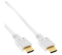 InLine® 17501W Câble HDMI, HDMI High Speed avec Ethernet, Premium, prise/prise, blanc/or, 1m