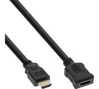 InLine® 17631G Rallonge HDMI, HDMI High Speed, prise mâle / prise femelle, noir, e contacts, 1m