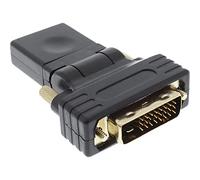 InLine 17660 W Adaptateur HDMI Femelle vers fiche DVI (Flexible Angle, Contacts plaqués Or, 4 K2 k Compatible)
