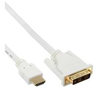 InLine 17663U HDMI mâle vers DVI câble 18 Plus 1 connecteur (3 m) blanc / or