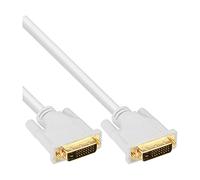 InLine 17783W Câble DVI-D 3 m Doré, Blanc