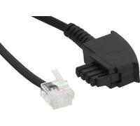 InLine Câble NTBA/DSL à TAE, Noir, 0.167 kg, 6 pins, Femelle à Mâle, Cat 5e, Compatible avec Modem, Ordinateur, Routeur, Pour extérieur