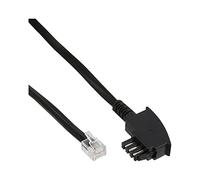 InLine 18820A câble de téléphone 20 m Noir - Cables de téléphone (20 m, TAE-N, RJ12, Noir, Male connector / Male connector, Plat)