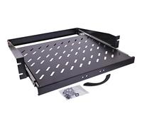 InLine 19" Fachboden ausziehbar - 350mm - 30kg - 2HE - RAL 9005 schwarz (19114I)