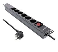 InLine® 19" Multiprise, 6x contact de protection, avec interrupteur, 2m, noir