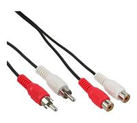 InLine 2.5 m 2 x RCA mâle vers Femelle câble Audio