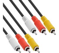 InLine 2 m 3 x RCA mâle vers mâle câble Audio/vidéo
