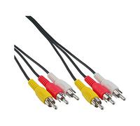 InLine 2 m 3 x RCA mâle vers mâle câble AV