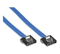 InLine 21227 Câble SATA III 6 Go/s, sATA à SATA, 0,15 m, Profil Bas, Fermeture à Clipser Bleu