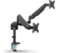 InLine® 23160B Support de table avec élévateur, mobile, pour deux moniteurs jusqu'à 82cm (32"), max. 9kg