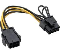 InLine® 26626 Adaptateur d'électricité interne, 6 broches à 8 broches pour cartes graphiques PCIe (PCI-Express), noir