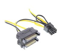 InLine® 26628B Adaptateur Secteur Interne 2 x SATA vers 6 Broches Carte Graphique PCIe (PCI Express) 0,15 m