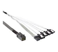 InLine® 27630A Câble Mini SAS SFF-8643 vers 4 x SATA HD avec Bande latérale, 0,5 m