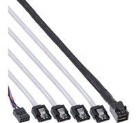 InLine® 27630A Mini SAS HD Cable, SFF-8643 zu 4x SATA + Sideband, 0,5m