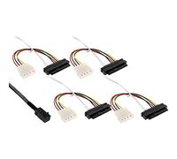 InLine® 27632A Câble Mini SAS HD SFF-8643 vers 4 x SFF-8482 (29 Broches) avec Alimentation 0,5 m