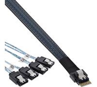 InLine® 27646B Slim SAS Cable, SFF-8654 zu 4x SATA 7-pin, 12Gb/s, 1m