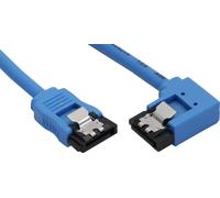 InLine - Câble SATA - Serial ATA 150/300/600 - SATA pour SATA - 50 cm - connecteur à 90 °, connecteur coudé, rond - bleu