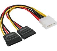 InLine® 29672 Câble d'alimentation Y interne, 1x 13,34cm (5,25") à 2x 15pol SATA, 0,2m