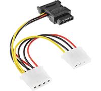 InLine® 29679 Câble adaptateur d'alimentation SATA, SATA prise femelle à 3x 13,34cm (5,25") prise, 0,15m