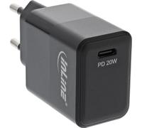InLine® 31500B USB PD bloc d'alimentation chargeur Single USB Typ-C, Power Delivery, 20W, noir