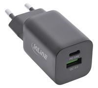 InLine® 31508C InLine® USB bloc d'alimentation, chargeur, USB-A + USB Typ-C, 33W, Power Delivery + Quick Charge, noir