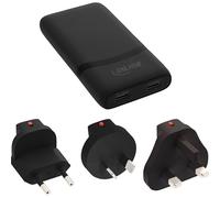 Inline 31519B Bloc d'alimentation de voyage USB 65 W, plat, double USB-C, PD, PPS, pour voyage et bureau, noir