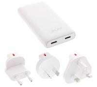 Inline 31519C Bloc d'alimentation de voyage USB 65 W, plat, double USB-C, PD, PPS, pour voyage et bureau, blanc