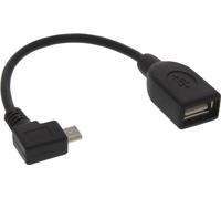InLine® 31606W Câble adaptateur Micro-USB OTG, Micro-B mâle coudé à USB A femelle, 0,15m