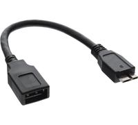 InLine® 31609 Câble adaptateur Micro-USB 3.0 OTG, Micro-B mâle à USB A femelle, 0,15m