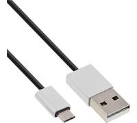 InLine 31710I câble USB 1 m USB A Micro-USB B Aluminium, Noir - Câbles USB (1 m, USB A, Micro-USB B, 2.0, Male connector / Male connector, Aluminium, Noir)