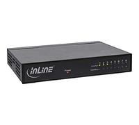 InLine 32308 m commutateur réseau 8 Ports Gigabit Ethernet 10/100/1000mb/S, Ordinateur de Bureau, en métal, sans Ventilateur, blindé Ports, Noir