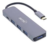 InLine 33271L Hub USB 3.2 Type C avec 4 Ports USB-A 5 GB/s + USB Type-C (Data/PD 87 W), OTG, boîtier en Aluminium