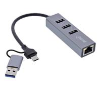 InLine 33380S hub & concentrateur USB 3.2 Gen 1 (3.1 Gen 1) Type-A + Type-C 5000 Mbit/s Gris