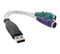 InLine 33386 changeur de genre de câble 2x 6-p Mini-DIN USB A Transparent