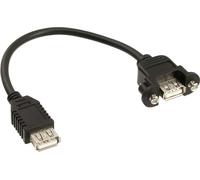 InLine® 33441D Câble adaptateur USB 2.0, prise femelle A sur prise femelle encastrable A, 0,2m