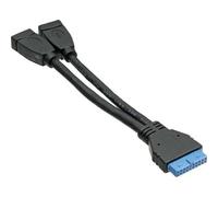 InLine 33445I Câble adaptateur 2 prises femelles A vers prise mâle USB 3.0 19 poles
