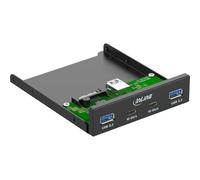 Inline 33456C Panneau Avant USB 3,5" avec 2 Ports USB-A 3.2 Gen2 et 2 Ports USB-C 3.2 Gen2 10 Gbit/s Boîtier en métal pour Ordinateur de Bureau