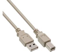 InLine® 34505H Câble USB 2.0, A à B, beige, 0,5m