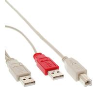 InLine® 34510X Câble de connexion USB 2.0 en Y, 2x prise A à prise B, 1,0m