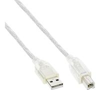 InLine - Câble USB - USB (M) pour USB type B (M) - 10 m - blanc transparent